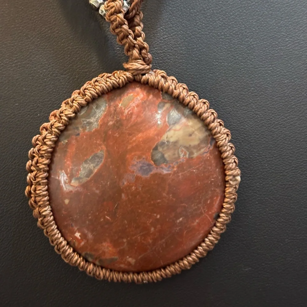 Free People Bohemian Crochet Brandy Pendant Necklace NWT